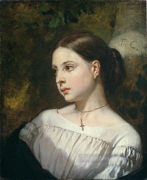 トーマス・クチュール Painting - 少女の肖像 人物画家 トマ・クチュール